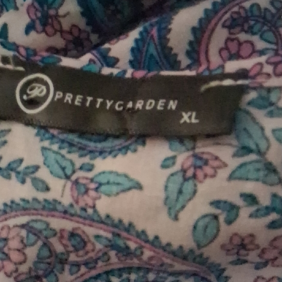 PRETTYGARDEN Boho Paisley Maxi Dress Robe Blue Pink XL Viscose - Picture 2 of 6